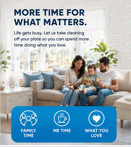 A relaxed Lakeland family enjoying time together in a clean home